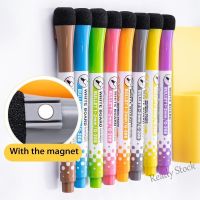 【Ready Stock】 ▪☋♞ C13 1PC Erasable Magnetic Whiteboard Marker Pen with Eraser Dry Fine Nib Pen Rubber Magnetic Marker Brush Fridge Magnet