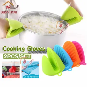 6Pcs Cotton Oven Mitts and Pot Holders Set Let' Eat Heat Resistant