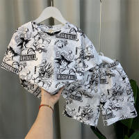 Childrens Clothing Boys Summer Suit 2023 New Fashion Baby Trendy Short Sleeve Childrens Cool Handsome Fried Street Clothes