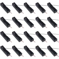 20Pcs Black Plastic 18650 Battery Case Holder Battery Storage Box Batteries Container with Wire Leads 18650 Batteries