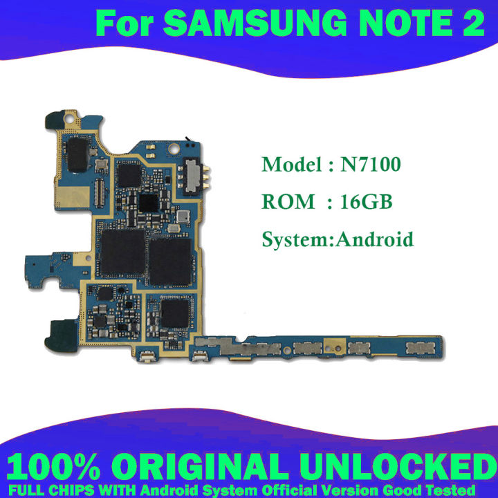 Europe Version Unlocked &amp; 100 Original Main Board For Samsung Galaxy Note 2 N7100 Motherboard with Chips Free Shipping