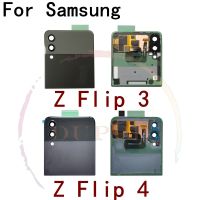 ต้นฉบับสําหรับ Samsung Galaxy Z Flip3 F711 Flip4 F721 พลิก 3 4 ด้านหลัง เคส แบตเตอรี่ ฝาครอบประตูกระจกพร้อมสายดิ้นจอแสดงผลแบบสัมผัส