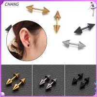 CHANG 2ชิ้น/เซ็ตสีดำอัญมณีประดับร่างกายพังค์เจาะ Tragus เกลียวกระดูกอ่อนหูต่างหูต่างหูบาร์เบลหมุดหัวกรวยแหลม