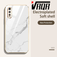 VRQR สำหรับ Vivo S1 iQoo Neo Y7S Z5 V17 Neo Z1X  นีโอเคสโทรศัพท์ 6DStraight ขอบชุบหินอ่อนสายคล้องซิลิโคนนิ่มหรูหราดีไซน์ใหม่การป้องกันใหม่