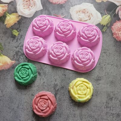 Rose Flower Chrysanthemum Silicone Baking Pan Cake Mousse Mold Soap  Chocolate Candy Jelly Ice Cube Muffin Mould Handmade Ice Maker Ice Cream Moulds