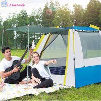 Latutterfly Family Camping Tent 1ห้องนั่งเล่น + 1 Hall แบบพกพาพื้นที่ขนาดใหญ่กลางแจ้ง Shelter กับ Square Top【cod】