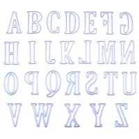 แม่พิมพ์ตัดโลหะตัวอักษรขนาดใหญ่26ชิ้น/เซ็ตที่ตัดลายกระดาษลายฉลุงานฝีมือลายนูนพร้อมแม่พิมพ์
