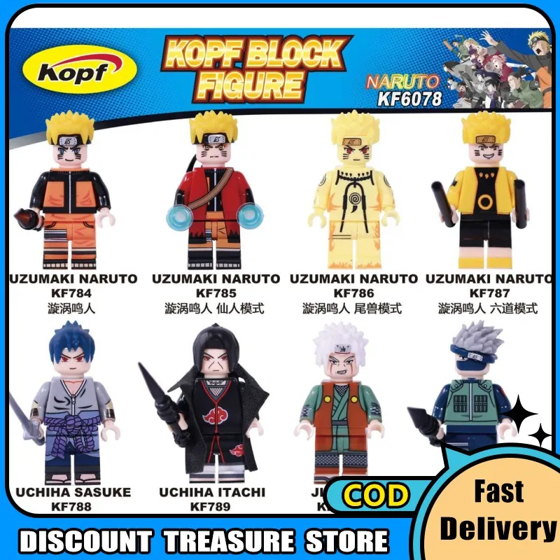 Minifigures Naruto Uzumaki Uchiha Itachi Sasuke Tokashi Kakashi Madara  Building Blocks Brinquedos Para Crianças - Escorrega o Preço