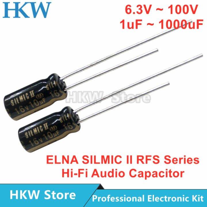 elna-silmic-ii-rfs-series-hifi-audio-capacitor-6-3v-10v-16v-25v-50v-63v-100v-10uf-22uf-47uf-100uf-220uf-470uf-1000uf-original