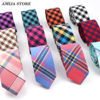 △✣ Fashion Plaid Tie For Men Women Colorful Skinny Cotton Necktie For Wedding Bussiness Casual Mans Neckties Suits Flower Cravat