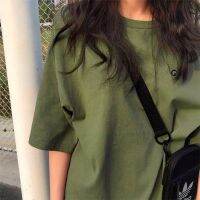 [COD] Manufacturer summer Korean version of the short-sleeved T-shirt new military green student womens fashion slim loose clothes a dropshipping