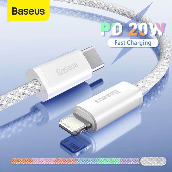 baseus-20-w-pd-สายเคเบิล-usb-c-สําหรับ-iphone13-promax-สายชาร์จ-usb-c-สําหรับ-iphone-12-mini-promax-data-usb-type-c-cable