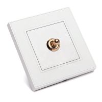 86 Type Household White 1-4 Gang 2 Way Brass Lever Toggle Switch Retro Concealed Wall Light Switch