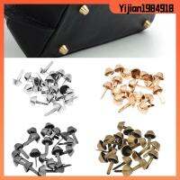 YIJIAN1984918 100pcs 12mm เจาะ การทำเครื่องประดับ กระเป๋าถือ กระดุม หมุดย้อนยุค เท้าโลหะ อุปกรณ์เสริมกระเป๋า