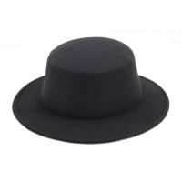 Ladies Fedora Solid Color Faux Wool Hepburn Gentleman Jazz Hat Elegant English Wide-Brimmed Hat Mens And Womens Bowler Hats