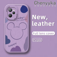 Chenyyka เคสสำหรับ Realme C35 C31 Narzo 50A Prime เคสมีสไตล์ดีไซน์ใหม่มิกกี้น่ารักเคสใส่โทรศัพท์หนังซิลิโคนนิ่มเคสมือถือกันกระแทกป้องกันการตกพร้อมเคสป้องกันกล้องสำหรับเลนส์คลุมทั้งหมด