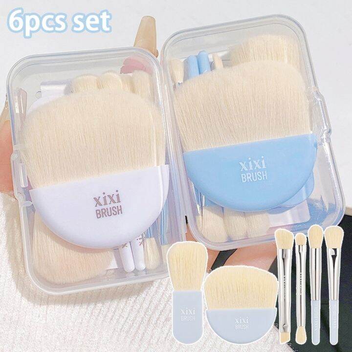 6pcs-mini-cute-portable-set-brush-pocket-cosmetic-brushes-loose-powder-eyeshadow-highlighter-blush-soft-brushes-full-makeup-kits-makeup-brushes-sets