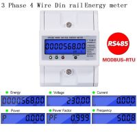 Energy Meter RS485 Multiftional 3 Phase 4 Wire Electronic Wattmeter Power Consumption  5-80A 380V AC 50Hz Backlight  Modbus
