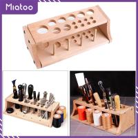 Miatoo ที่วางเครื่องมือชั้นแขวนด้ายไม้แบบ DIY ตัวประทับไม้การทำออแกไนเซอร์