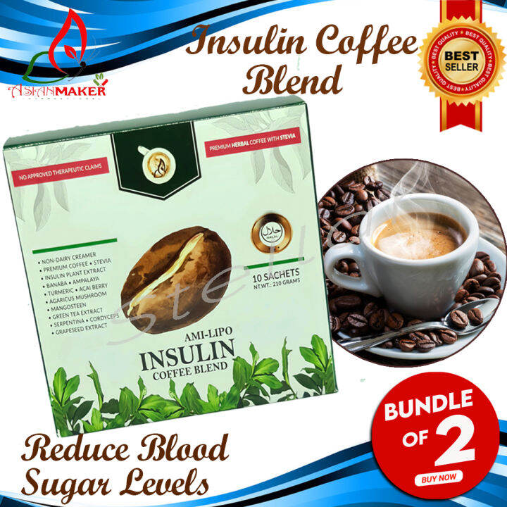 BUNDLE OF 2! Original AsianMaker International Insulin Plant Herbal Coffee Anti Diabetes Blood