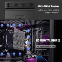 ตัวเชื่อมต่อสายเคเบิ้ลโมดูลาร์ ANCEST เมนบอร์ดตัวเชื่อมต่อพาวเวอร์ซัพพลาย ATX 24ขาเป็น90องศาอะแดปเตอร์แผ่นเมนบอร์ดอะแดปเตอร์ปลั๊กไฟตัวเชื่อมต่อ ATX 24ขา