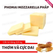 Khối 200gr Phô Mai Mozzarella CAO CẤP - Làm Phomai Que, Pizza, Hot Dog