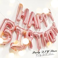(TEX)13pcs Birthday Balloon Rose Gold Color Foil Letter Balloons Set Happy Birthday Decoration Globos Kids Party Supplies
