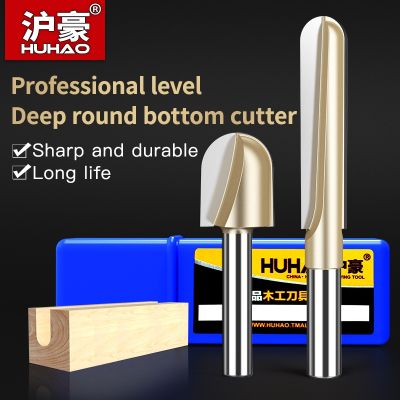 HUHAO Core Box Router Bit 12.7mm 6.35mm Shank CNC Woodworking Tools Tungsten Round Nose Milling Cutter for Wood