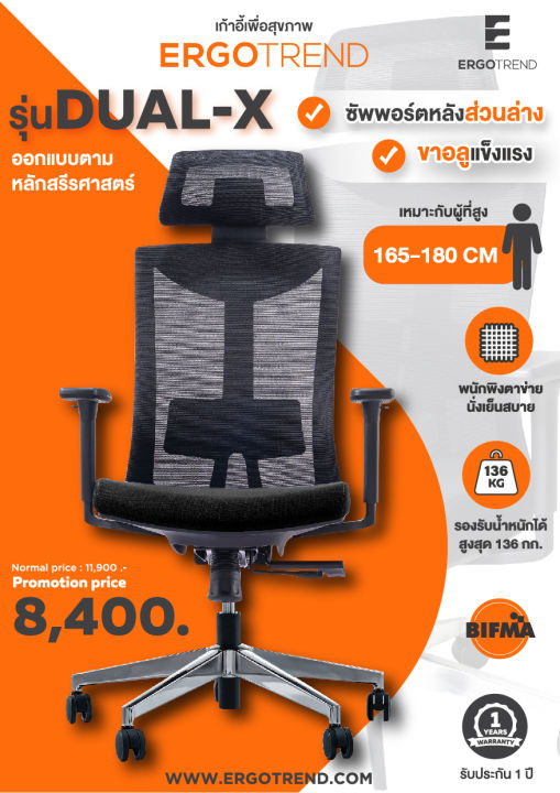 ergotrend-เก้าอี้เพื่อสุขภาพเออร์โกเทรน-รุ่น-dual-x