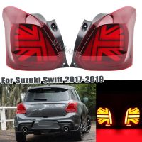 ไฟท้ายหลัง LED 1คู่สำหรับ Suzuki Swift 2017 2018 2019ไฟท้ายหยุดเบรกกันชนเปิดสัญญาณอุปกรณ์เสริมรถยนต์ไฟเตือน