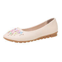 Flat Shoes Fashion Round Stitching Flowers Flats for Ladies