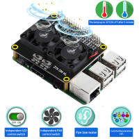 ราสเบอร์รี่ Pi 4รุ่น B LED พัดลมระบายความร้อนคู่เปลี่ยนสีอัตโนมัติ GPIO คณะกรรมการการขยายตัวสวิทช์สำหรับราสเบอร์รี่ Pi 4B3B 3B3A