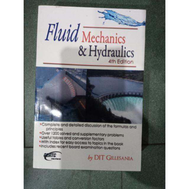 FLUID MECHANICS HYDRAULICS 4th EDITION by Dit Gillesania Lazada PH