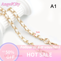 ?AngelCity 110ซม. กระเป๋าสายโซ่สายโซ่สะพายข้างกระเป๋าถือสายหนังอะไหล่สายคล้องไหล่กระเป๋าผู้หญิง DIY อุปกรณ์บางส่วน