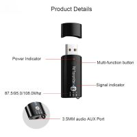 5.0 Car Kit Bluetooth Receiver 3.5MM AUX USB FM Transmitter