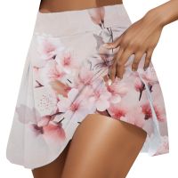 【CC】♘☬ↂ  Womens Leisure Exercise Printed Skirt Tennis Short Shorts Cover Ups for