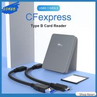 LONGB อะลูมิเนียมอัลลอยด์ Type-C การ์ดหน่วยความจำ เครื่องอ่าน cfexpress Type B เครื่องอ่านการ์ด USB3.1 Gen 2 10กิกะบิต