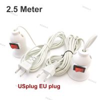2.5m AC Power Cord Cable E27 LED Lamp bulb Bases EU US Socket wall hanging Holder switch wire extension for Pendant Hanglamp WDAGTH