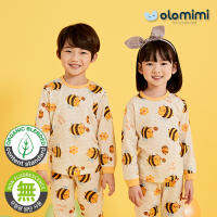 olomimi organic ชุดนอนเด็กลายผึ้ง แขนยาว ขายาว