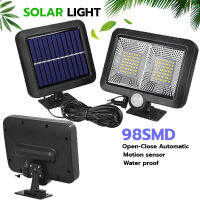 98 COB SMD Solar Light Solar Lamp with Motion Sensor Outdoor Spotlight ไฟสปอร์ตไลท์ โซล่าเซลล์ 98SMD 3โหมด เปิด-ปิดอัตโนมัติ เซ็นเซอร์ตรวจจับความเคลื่อนไหว