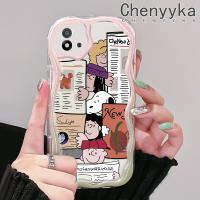 เคส Chenyyyka สำหรับ Realme C20 C20A C11 C11 2021 2020 Narzo 50i การ์ตูนน่ารักสนูปี้สีสันสดใสเคสโทรศัพท์โปร่งใสขอบเป็นคลื่นเนื้อครีมป้องกันเลนส์กล้องเคสกันกระแทกเคสซิลิโคนอ่อนชัดเจน