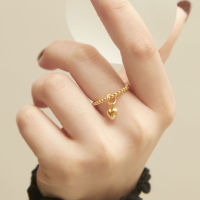 MORE - Heart pendant bead ring แหวน Heart pendant bead ห้อยจี้หัวใจ