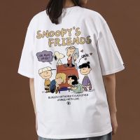 มีสินค้า เสื้อยืดผ้าฝ้าย เสื้อยืดพิมพ์ลายแฟชั่น snoopy&amp;friends  (4สี) เสื้อยืดสไตล์เกาหลี เนื้อผ้า cotton 100% ป้าย call me again