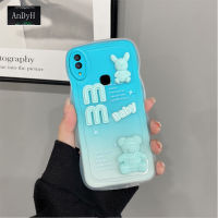 AnDyH เคสโทรศัพท์สำหรับ Vivo Y85 V9เคส3D ตัวอักษรหมีน่ารักดีไซน์รูปการ์ตูนป้องกันกล้องซิลิโคนนิ่มแบบไล่ระดับสีพรีเมียมปลอกป้องกันด้านหลังเป็นเคสคู่