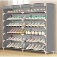 ( มี 4 สี ) MGN ชั้นวางรองเท้า DIY ตู้เก็บรองเท้า 6 ชั้น (36 คู่) 2ช่อง Shoe Rack เปิดบน - KK