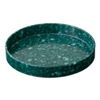 HIGHTIDE Circle Desk Tray (Melamine) Dark Green (HDB073-DGN) / ถาดวางของอเนกประสงค์ทรงกลม ลายหินอ่อน สีเขียวเข้ม แบรนด์ HIGHTIDE จากประเทศญี่ปุ่น