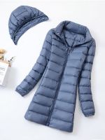 Women Hood Detachable Winter Puffer Jackets 2022 Ultra Light Hooded Duck Down Coats Fashion Office Lady Long Feather Parkas 7XL