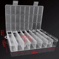 Practical 24 Grids Compartment Plastic Storage Box Jewelry Earring Bead Screw Holder Case Display Organizer Container