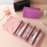 4 In1 Cosmetic Toiletry Bag Nylon Mesh Detachable Makeup Storage Pouch Multifunctional Large Capacity Portable for Holiday Gifts