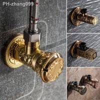 Antique Brass Triangle Valve Water Control Faucet Stop Bathroom Accessories Kitchen 1/2 quot; Angle Valve Wall Toilet Filling Valves